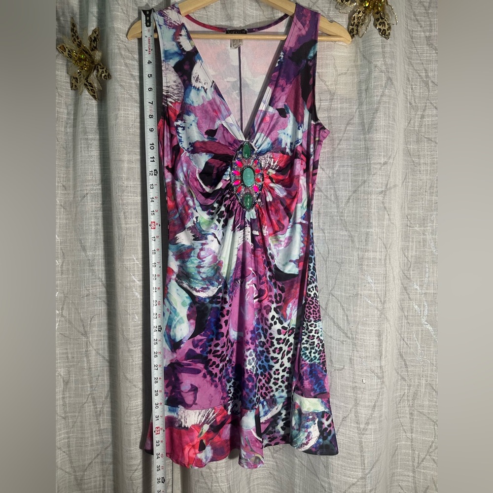VENUS Pink and Purple Plunge Sundress Mini Size S EUC - Picture 4 of 7